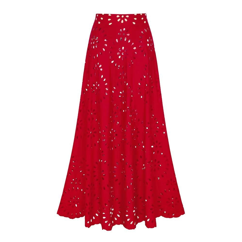 Red Cut-Out Monokini with Skirt Set